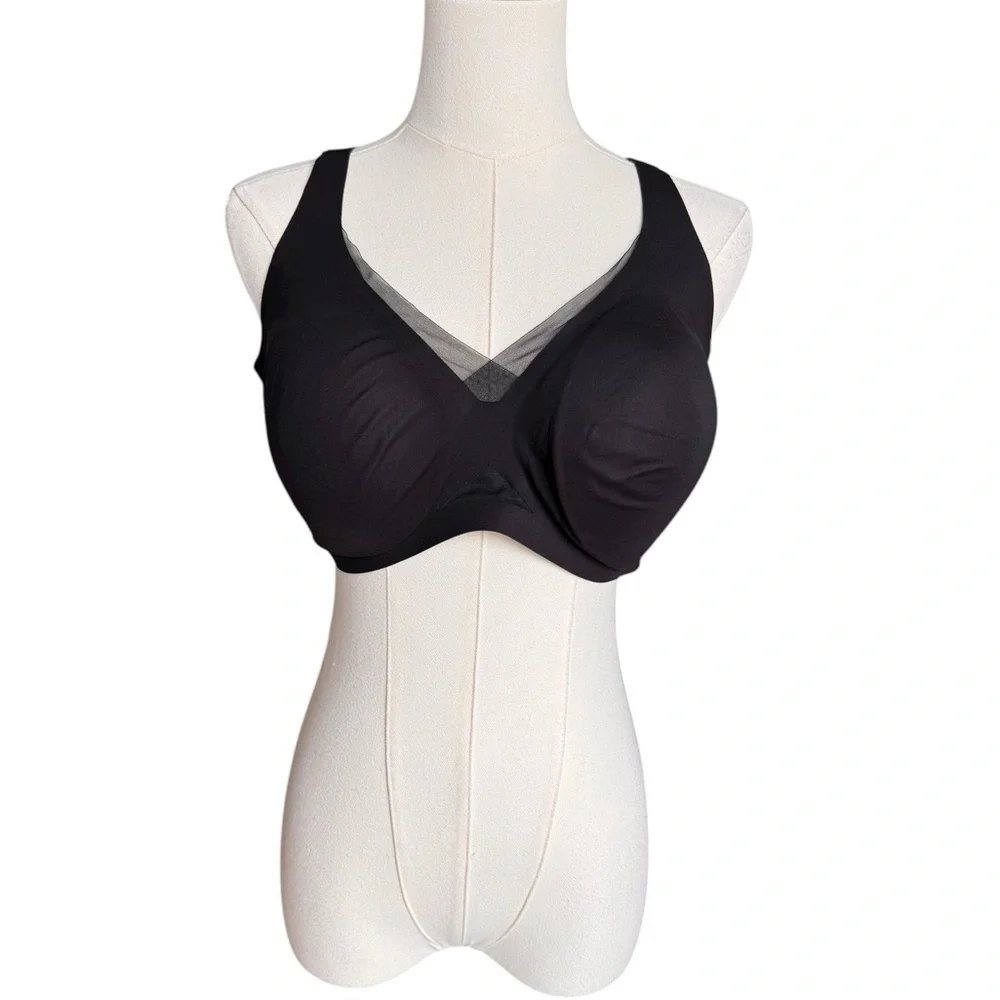 Honeylove - Crossover Wireless Comfort Bra Black 36DDD(F)/G - Picture 3 of 7